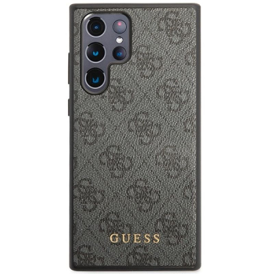 Mbulesë telefoni Guess 4G Metal Logo për Samsung Galaxy S24 Ultra, TPU/PC, e zezë