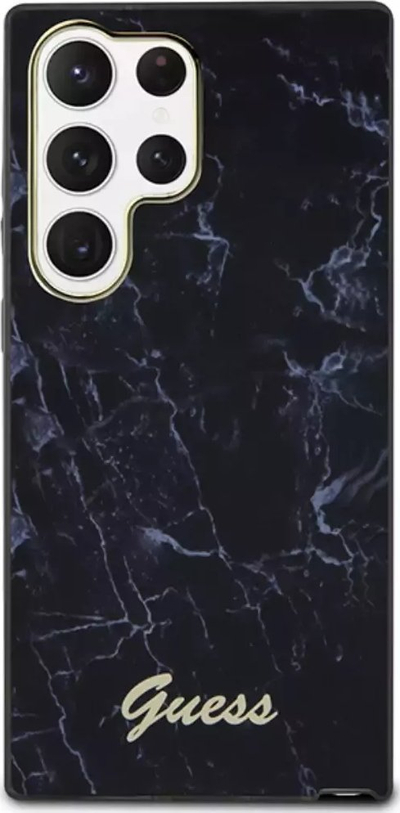 Mbulesë telefoni Guess GUHCS23LPCUMAK për Samsung Galaxy S23 Ultra, hardcase Marble, e zezë