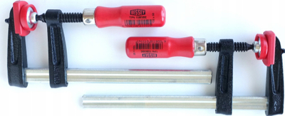 Shtrëngus vidhos Bessey TPN15B5BE, hapje 150mm, thellësi 50mm, me dorezë të kuqe