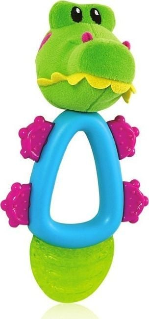 Unazë dhëmbëzimi Nuby Frog Gel, me xhel ftohës, me zile, shumëngjyrëshe