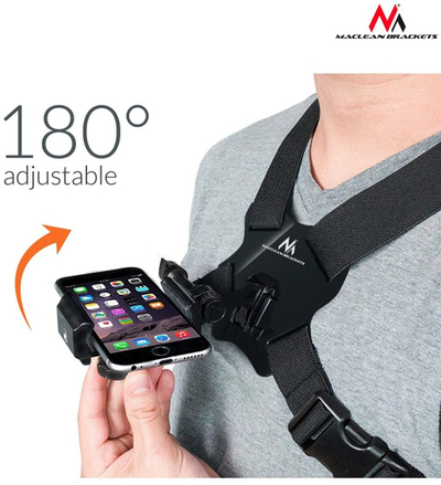 Parzmore sportive kraharori Maclean MC-773, për telefon dhe GoPro, universale, e zezë