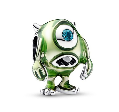 Aksesor për byzylyk Pandora Disney Pixar Mike Wazowski 792754C01, i gjelbër