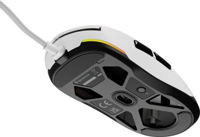 Set maus lojrash Genesis Krypton 660 White me mousepad Polon 200 L, 49 g, RGB, i bardhë