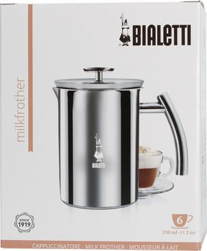 Rrahëse qumështi Bialetti 3990, çelik inox, për sobë me induksion, e bardhë