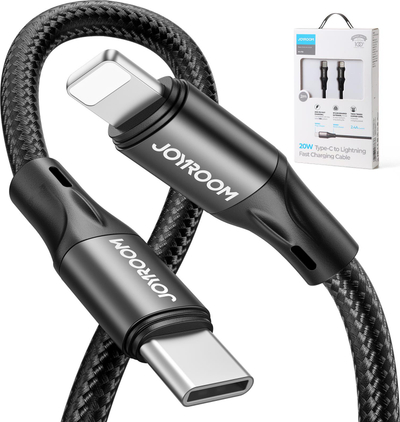 Kabllo karikimi Joyroom USB C në Lightning, PD 20W, 1m, e bardhë