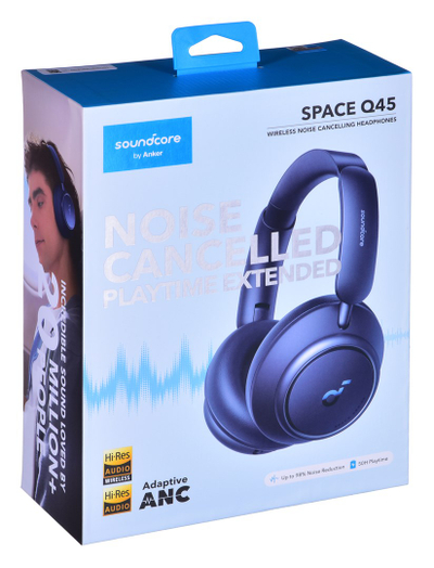 Kufje Soundcore Space Q45, me kabllo & wireless, të kaltërta