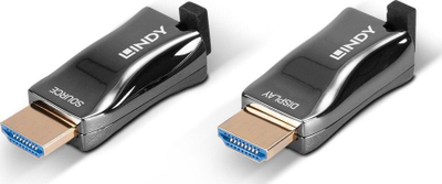 Extender HDMI Lindy me fibër optike, 4K 60Hz, deri 300m, i zi