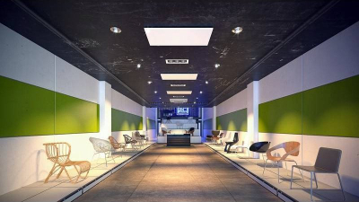 Panel ngrohës tavani Ecosun U, infra të kuqe, 1000W, i bardhë