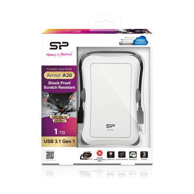 Hard disk i jashtëm Silicon Power Armor A30, 1TB, 2.5", USB 3.0, i bardhë
