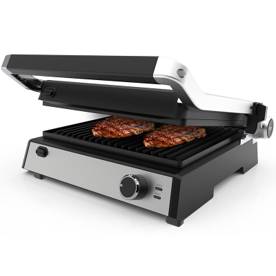 Grill elektrik Zyle ZY017EG, 2000W, pllaka që s'ngjisin, inox i zi