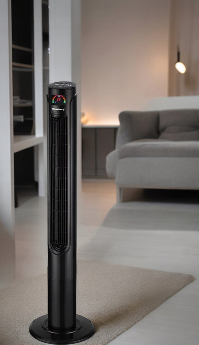 Ventilator kullë Klausberg KB 7720, 55W, me ekran digjital e telekomandë, ngjyrë e zezë