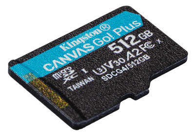Kartë microSD Kingston Canvas Go Plus, 512GB, CL10 UHS I, e zezë