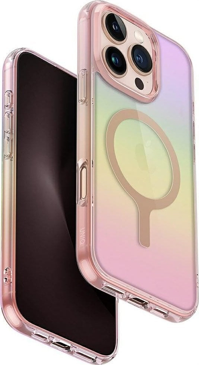 Mbulesë telefoni UNIQ Iridescia MagClick për iPhone 16 Pro, për MagSafe, Pink Prism