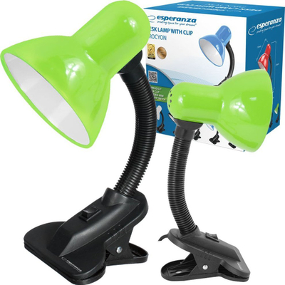 Lampë tavoline Esperanza ELD106G, me kapëse tavoline, E27, e gjelbër