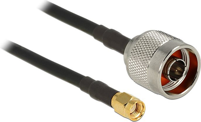 Kabllo antene Delock CFD200, N plug në RP SMA plug, 0.5 m, i zi