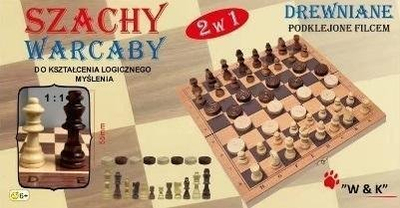 Loja shahu dhe dambë W&amp;K, 2 në 1, prej druri