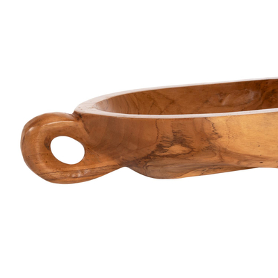 Enë dekor druri teak natyral 64×21.5×9.5 cm (HM4304)