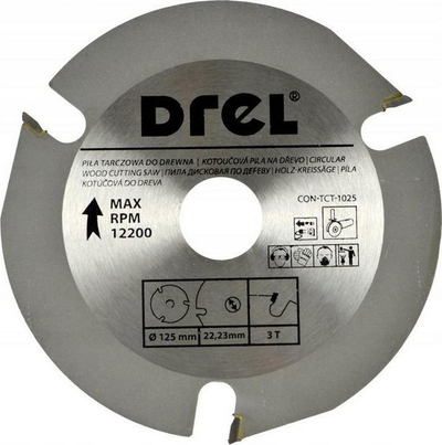 Disk prerës Drel për dru, 125mm * 22 * 3 dhëmbë CON-TCT-1025