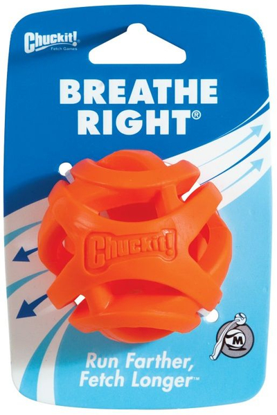 Топка играчка за кучиња Chuckit Breathe Right Medium, дијаметар 6.5 cm, портокалова