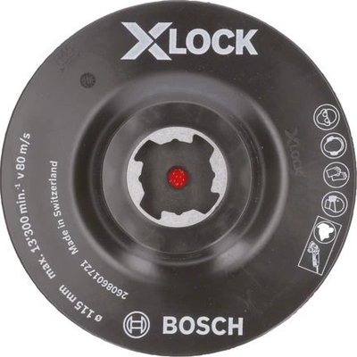 Disk mbajtës Bosch X-LOCK, 115mm, hook and loop, i zi
