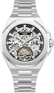 Ora burrash Lee Cooper Alexandre LC08368.350, automatike, skeleton, argjendi