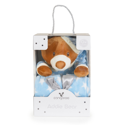 Set batanije dhe pelush Cangaroo Addie Bear, e kaltër