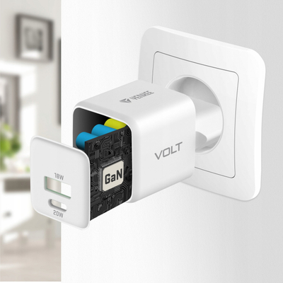 Karikues muri Yenkee YAC G38, 20W, me USB‑C dhe USB‑A, i bardhë