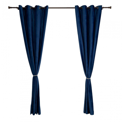 Set perde Heinner, 2 copë, 140x270 cm, poliester, blu