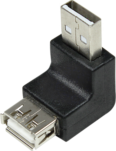 Përshtatës USB LogiLink AU0025, USB A mashkull në femër, dalje e kënduar, i zi