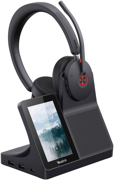 Kufje pa tela Yealink WH68 Workstation, DECT edhe Bluetooth, me ANC, të zeza