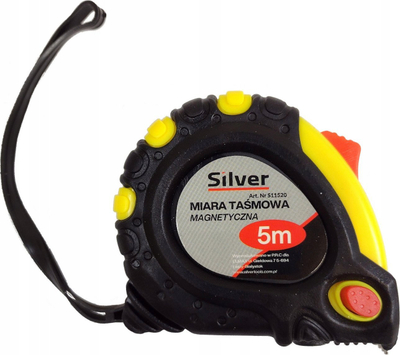 Metër çeliku me shirit, 5 m, 19 mm, i verdhë