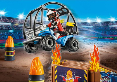 Set lodrash Playmobil Stunt Show 70820, quad me pull back, rampë me zjarr, shumëngjyrëshe