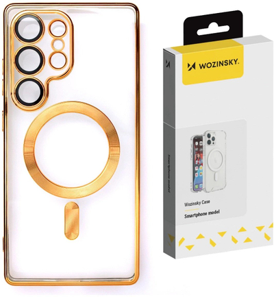 Маска за телефон Wozinsky Electroplated со MagSafe за Samsung Galaxy S25 Ultra, TPU, златна