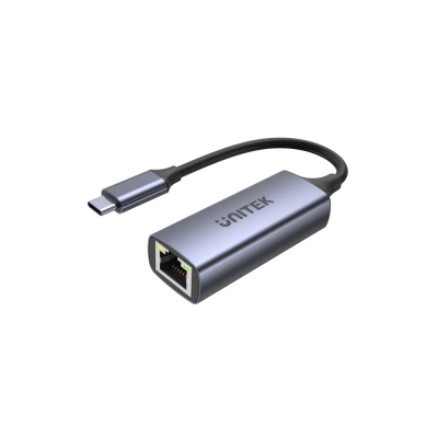 Адаптер USB C Unitek U1323A, Gigabit Ethernet, Power Delivery 100W, сива боја
