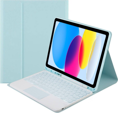 Mbulesë tastiere Strado TPIP22 për iPad 10.9" 2022, Bluetooth, me touchpad, blu