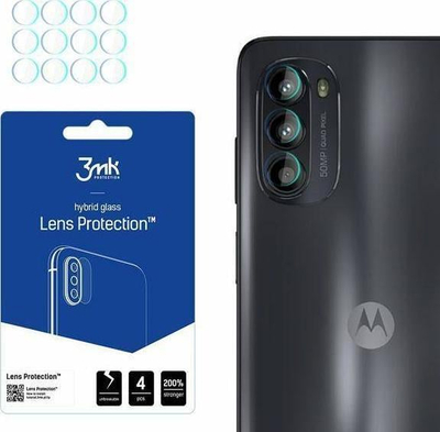 Mbrojtëse kamera 3MK Lens Protect për Motorola Moto G52, xham hibrid, set me 4 copë, transparent