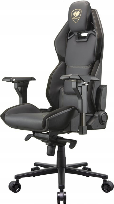 Karrige gaming Cougar Hotrod Royal, lëkurë sintetike, krahë që rregullohen, e zezë me ari