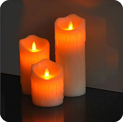 Qiri dekorativ LED LTC Wax, 15cm, dritë e ngrohtë, bezhë