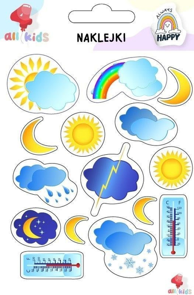 Ngjitëse për kalamaj Dodo Weather Stickers, shumëngjyrëshe, set 100 x 150 mm