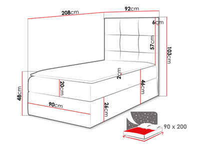Shtrat kontinental 90x200 MINI 2