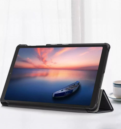 Kopertinë për tablet Strado Samsung Galaxy Tab A7 Lite 8.7", smart cover, dizajn Don't Touch Me, e zezë shumëngjyrëshe