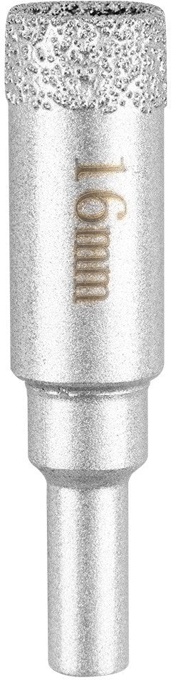 Цилиндрична дијамантска вежба Graphite 56T731, Ø16 mm, за керамика и камен, сребрена