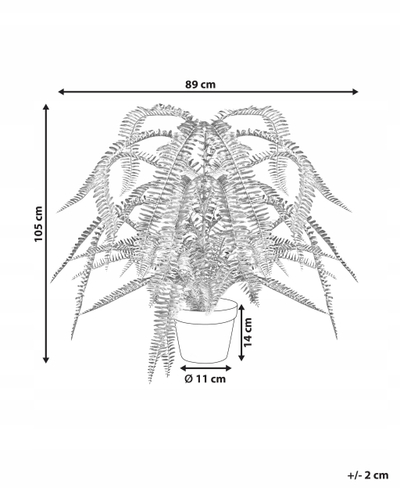 Bimë artificiale Beliani Fern Leaf, 105 cm, jeshile