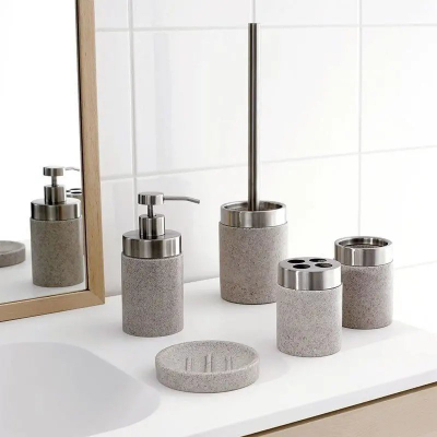Четка за тоалет Stone Freestanding со држач, модел stone, беж
