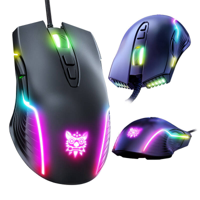 Maus gaming Onikuma CW905, me kabllo, 6400 DPI, RGB, i zi