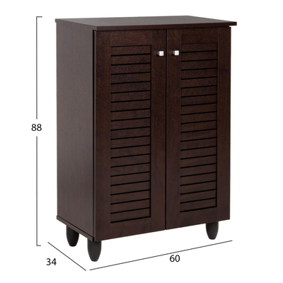 Raft për këpucë Prolly melamine wenge 2-dyersh 4 rafte 60×34×88 cm (HM9608.01)