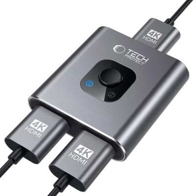 Adapter HDMI Tech-Protect HB07, 2 në 1, 4K 60Hz, gri hapësinor