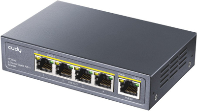 Zgjatues PoE Cudy 4 kanalesh, Gigabit, 4 porta PoE++, metal