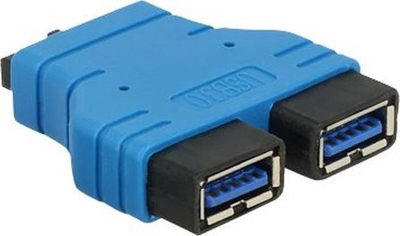 Adaptor USB DeLOCK USB 3.0, 2x USB 3.0 A, i zi me blu
