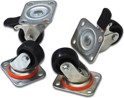 Rrota me frena për kabinet 19" Digitus DN-19 CASTOR, set 4 copë, të zeza